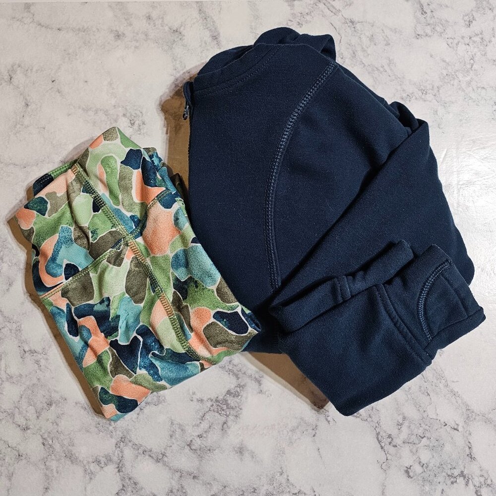 EUC Member's Mark Camo Quarter Zip Hoodie Legging Set M (7/8)
